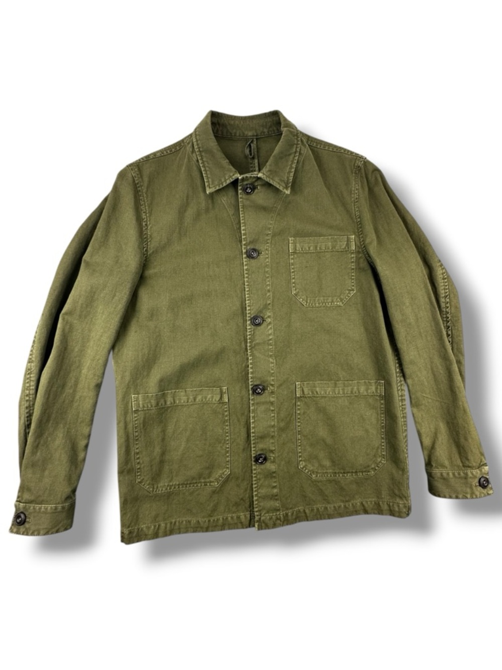 L.B.M. 1911 Olive Garment-Dyed Cotton Chore Jacket IT 48 Medium
